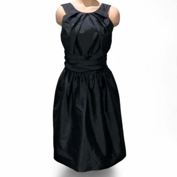 VTG 90s Y2K Alfred Sung Knee Length Pleated Fit & Flare Dress Black Size 14 - Picture 6 of 10